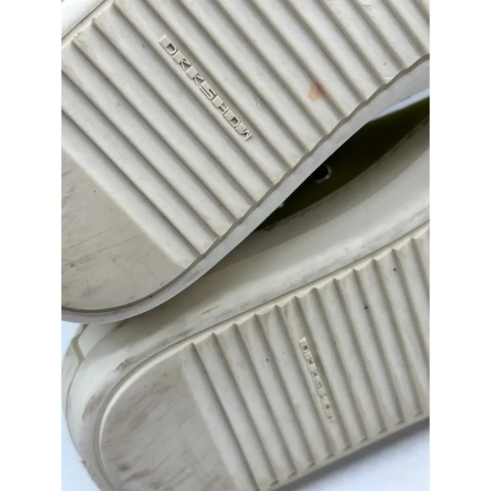 RICK OWENS DRKSHDW High Sneakers Ramones Canvas Acid Milk Sz 45/US 12 $1090